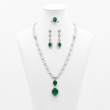 Ensemble Bijoux de Luxe Vert – Collier, Boucles d’Oreilles & Bague