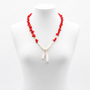 Collier en Corail Rouge Naturel & Perles Naturelles – Élégance Marocaine