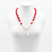 Collier en Corail Rouge Naturel & Perles Naturelles – Élégance Marocaine