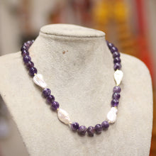 Collier en Améthyste Naturelle & Perles Naturelles – Lilas