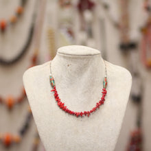 Collier en Corail Naturel et Argent 925 – Détails Turquoise & Corail