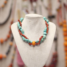 Collier Turquoise & Corail Naturel – Éclat Amazigh
