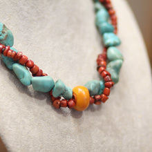 Collier Turquoise & Corail Naturel – Éclat Amazigh