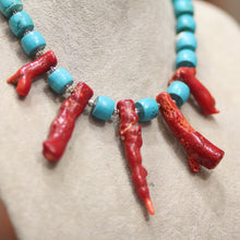 Collier Azur & Corail — Turquoise et Corail Naturels