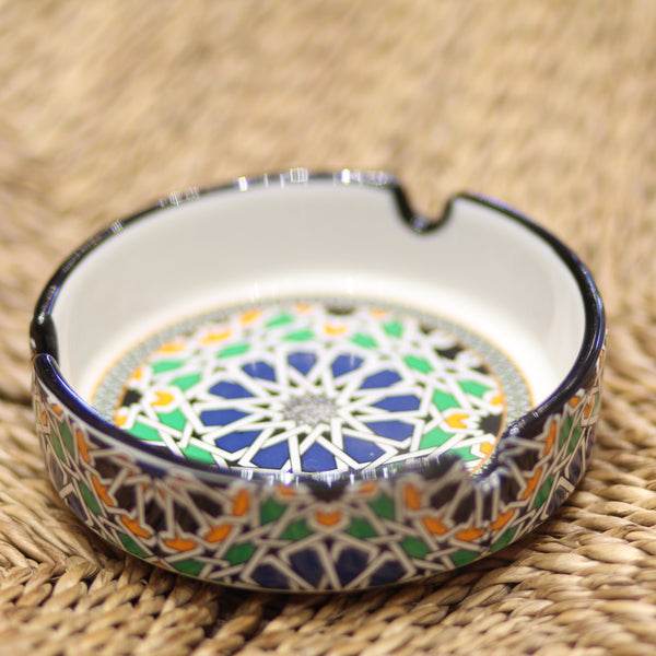 Cendrier Marocain en Céramique – Motifs Zellige Traditionnels | Décoration Artisanale
