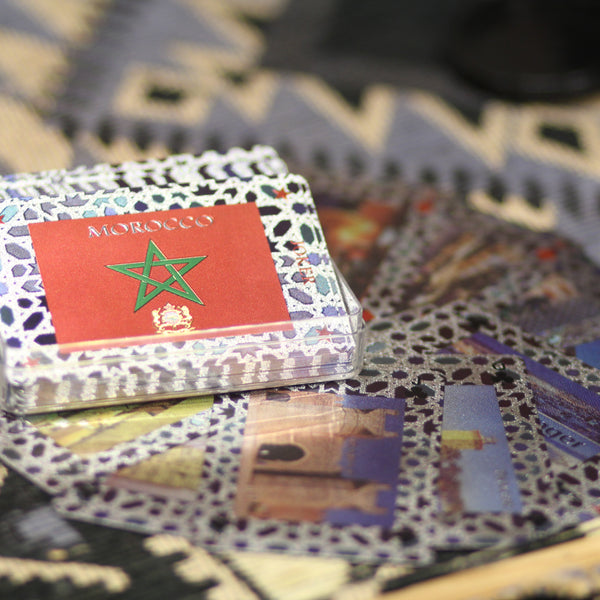 Jeu de Cartes Marocain Souvenir – Cartes à Jouer avec Motifs Traditionnels du Maroc
