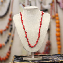 Sautoir en Corail Rouge Naturel – Élégance Artisanale Marocaine