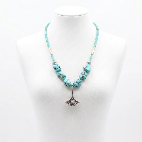 Collier Turquoise Marocain avec Pendentif Artisanal