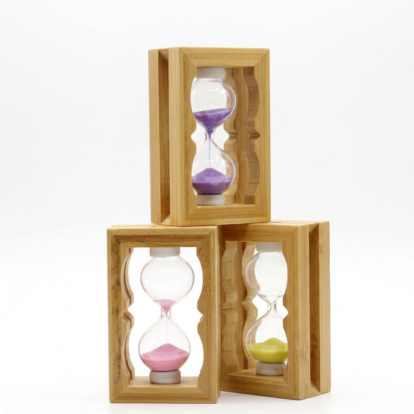 Sablier Marocain en Bois – Décoration Artisanale avec Sable Coloré