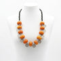 Collier Marocain en Perles Orange & Noires – Bijou Artisanal Traditionnel