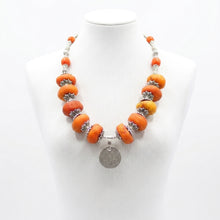 Collier Marocain en Perles Orange – Bijou Artisanal Traditionnel