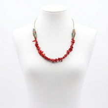Collier en Corail Naturel et Argent 925 – Détails Turquoise & Corail