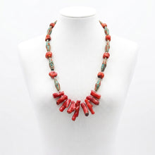 Collier Artisanal en Corail Naturel et Cuivre – Turquoise & Corail